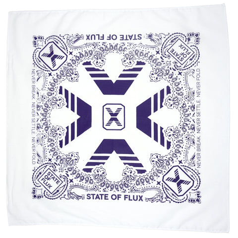 State Of Flux Bandana in white and purple