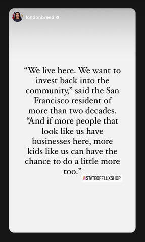 State Of Flux - Shop - San Francisco Chronicle - Article - Small Businesses see a big future in SF - SF Made - Maker Market - Mayor - London Breed - Instagram Story - 1