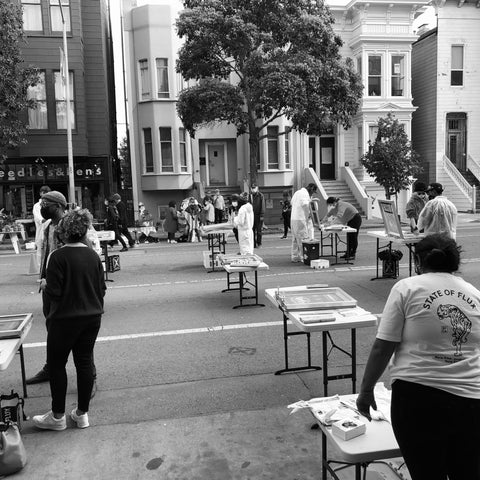 State Of Flux - Shop - Embracing Change and Finding Success in Uncertain Times - Pandemic - COVID-19 - Outdoor - Screen-printing - Workshop - San Francisco - Mission District - San Francisco - 2