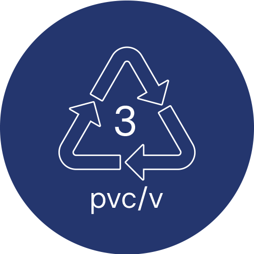 Symbol for PVC (Polyvinyl Chloride)