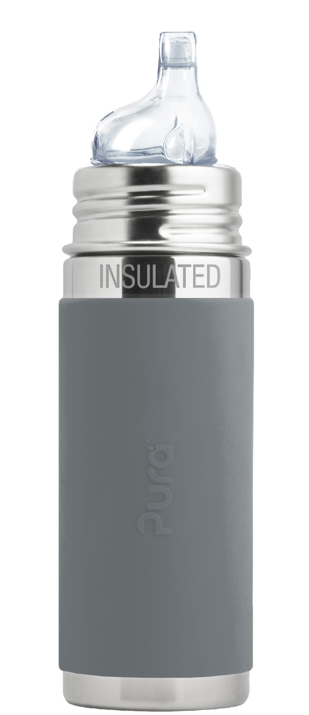 Pura Stainless Kiki 9oz Insulated Straw Bottle - Slate Bumper