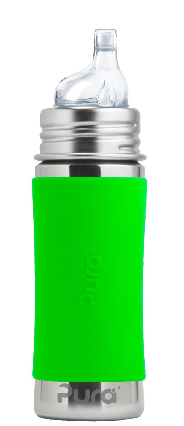 22 oz Wide Mouth Water Bottle with Straw Lid, Kiwi Green