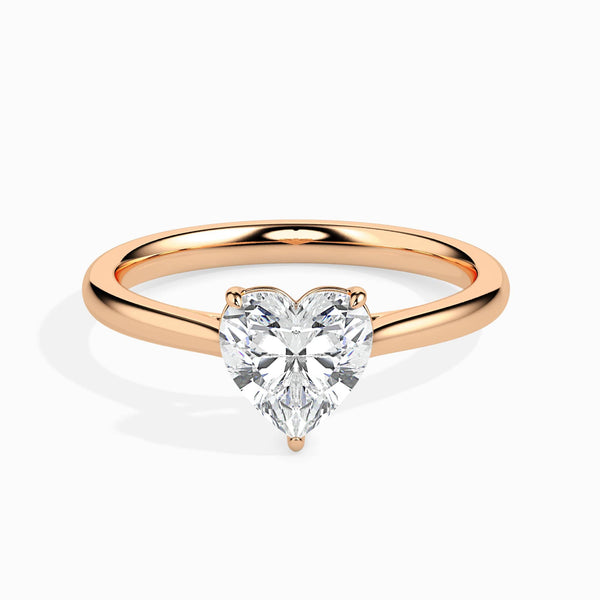 Half Carat Heart Shape Round Diamond Engagement Ring in White Gold -  JeenJewels
