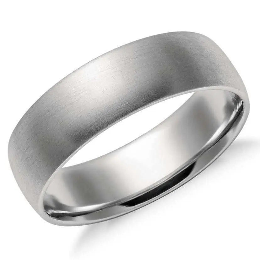 Hammered Comfort Fit Mens Wedding Band Ring in Platinum 5mm