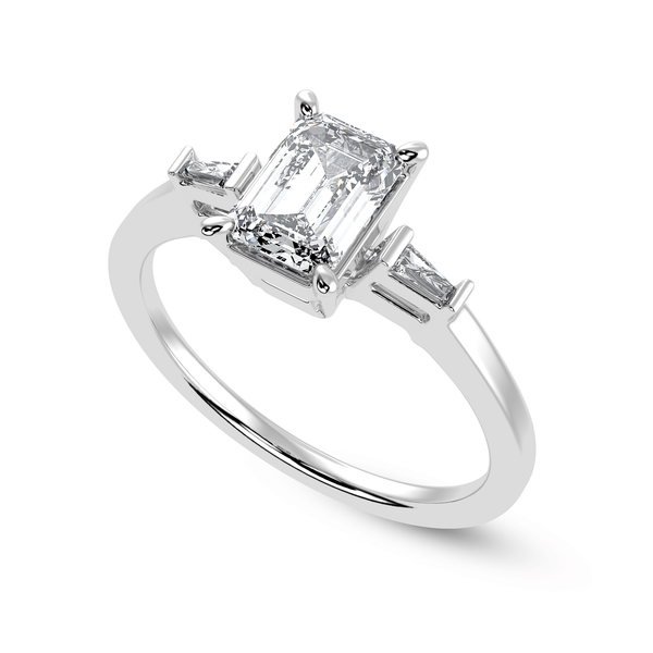 Platinum Three Stone Emerald & Diamond Ring - Macintyres of Edinburgh