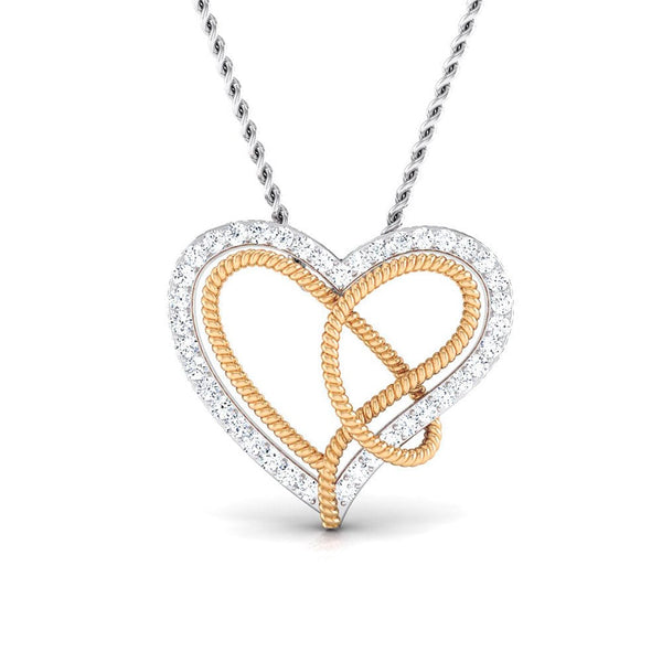 Diamond Accent Double Heart Infinity Pendant with Chain in Sterling Silver  - CBG000657