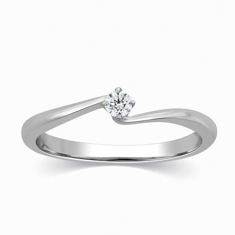 Jewelove™ Rings Women's Band only Single Diamond Platinum Ring for Women SJ PTO 304 Ring Size 9
