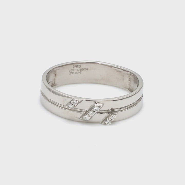 Designer Platinum Couple Rings with Diamonds JL PT 452 – Jewelove™