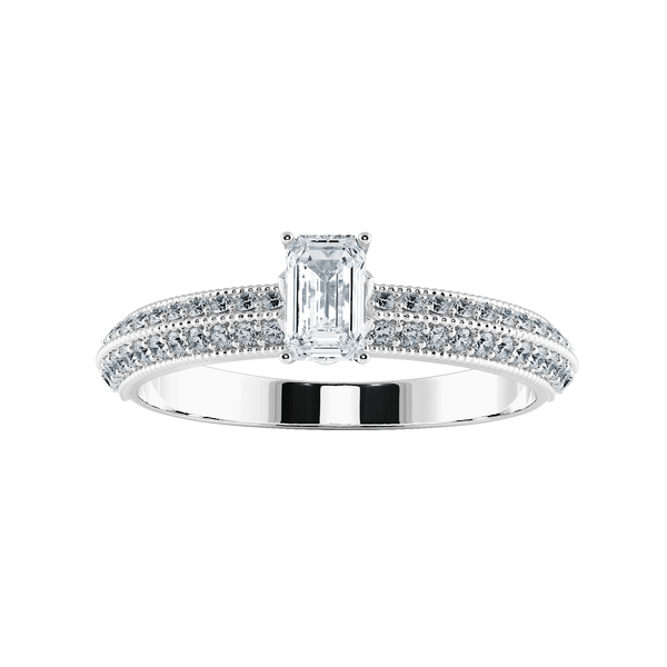Slim Baguette Emerald Engagement Ring in Platinum | Emerald engagement ring  cut, Emerald cut engagement rings vintage, Fancy engagement rings