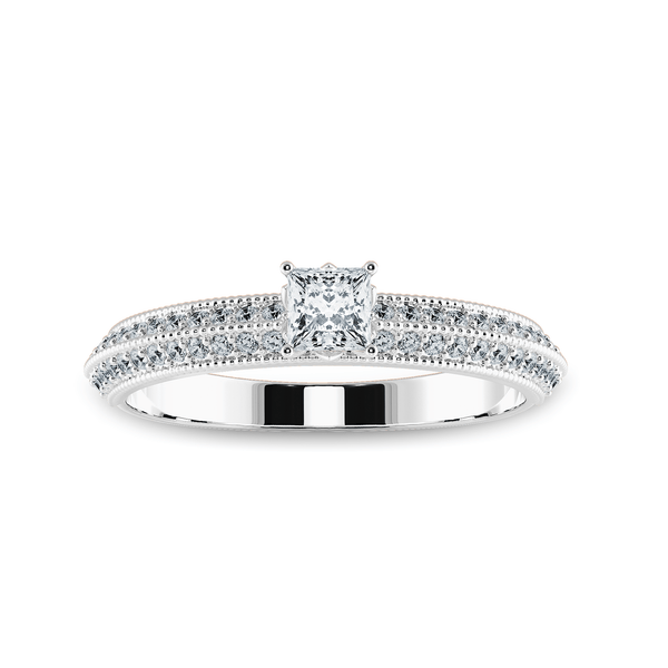 Petite Princess Diamond Bridge Engagement Ring by MDC Diamonds | White