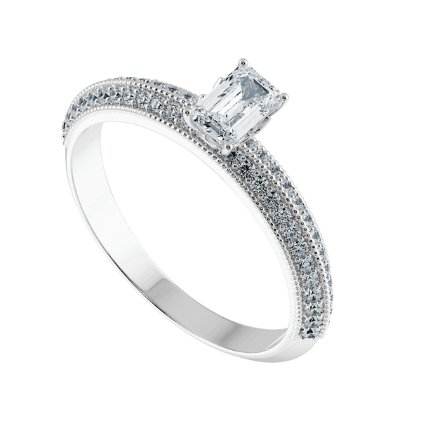 Platinum Emerald Cut Classic Wedfit Engagement Ring - PRS0093 - Steven Stone