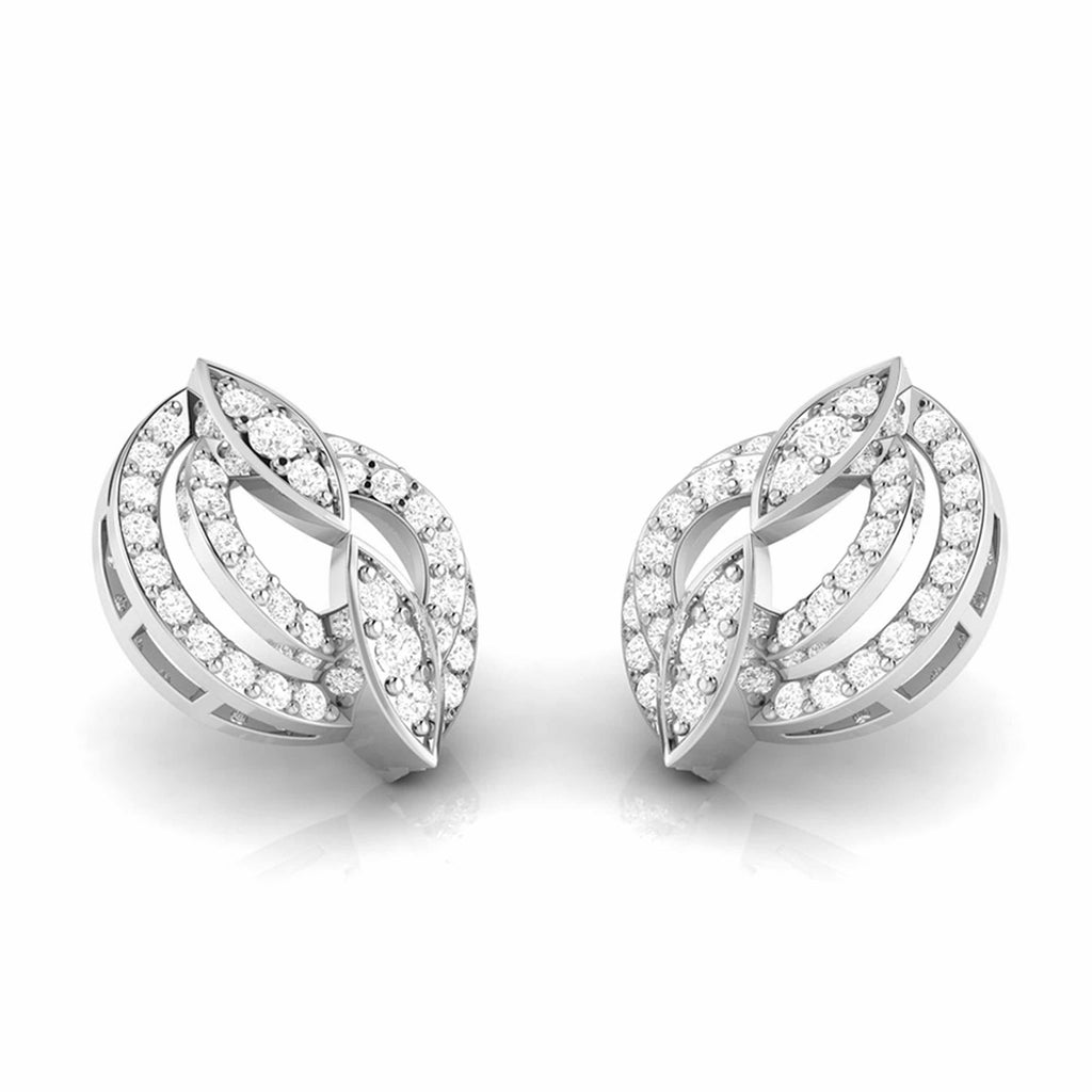 Beautiful Platinum Earrings with Diamonds for Women JL PT E ST 2029