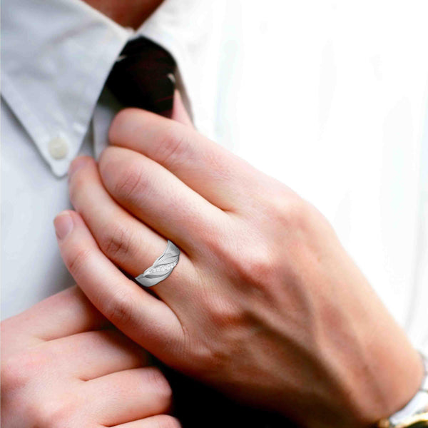 Platinum Wedding Band for Men 8mm Comfort Fit Handmade – deBebians
