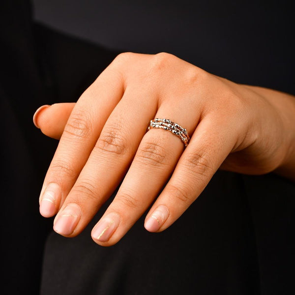 Rose Gold Scalloped Diamond Wedding Ring in Half Eternity Band | La More  Design