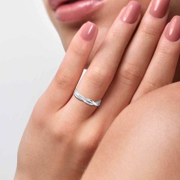Designer 3 Diamond Platinum Ring for Women JL PT R-8036