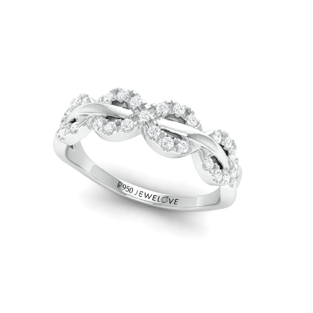 jewelove designer platinum diamond ring with infinity loops for women jl pt 973 women s band only si ij