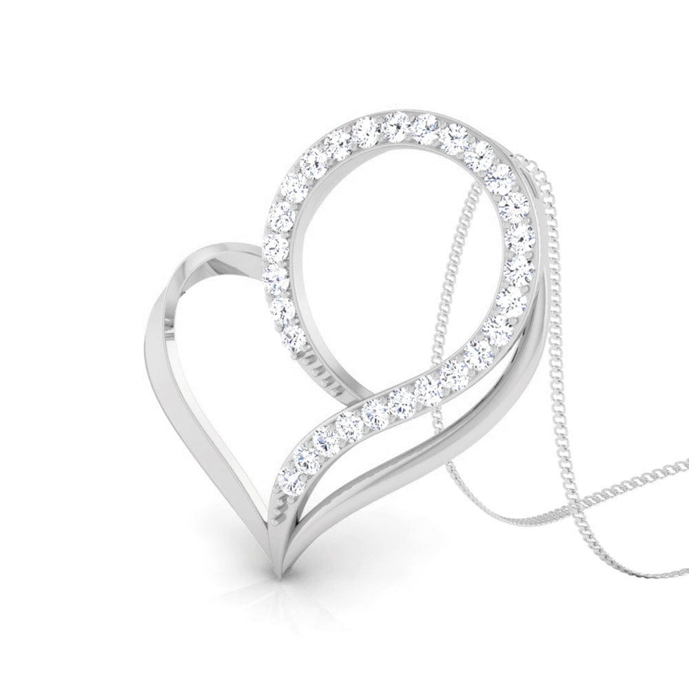 Jewelove Platinum Diamonds Heart Pendant for Women JL PT P 18047 VVS GH