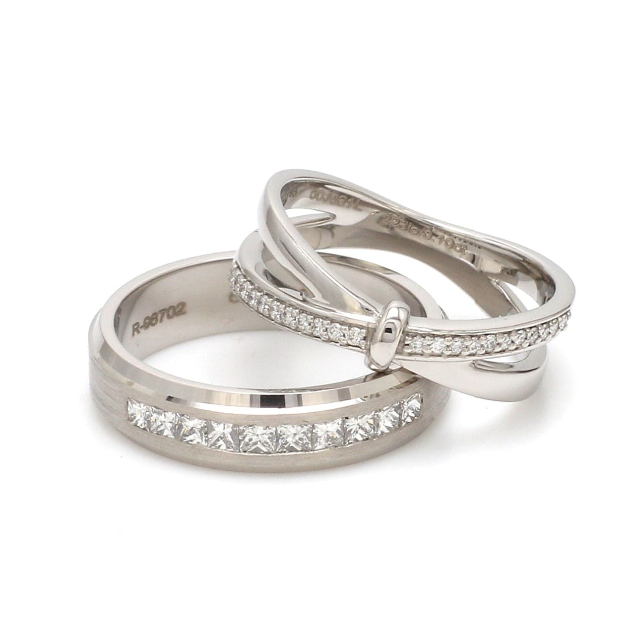 Designer Platinum Love Bands with Diamond JL PT 1067