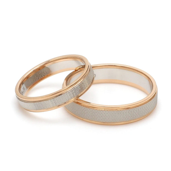 Platinum & Rose Gold Couple Rings with Tiny Diamonds JL PT 404