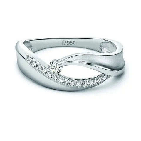 Jewelove™ Rings SI IJ / Women's Band only Elegant Platinum Ring with Diamonds by Jewelove JL PT 508