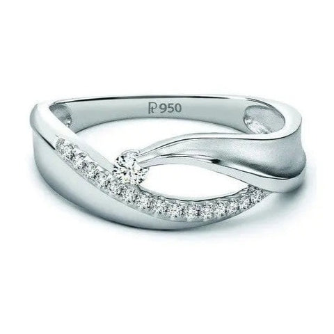 Jewelove™ Rings SI IJ / Women's Band only Elegant Platinum Ring with Diamonds by Jewelove JL PT 508