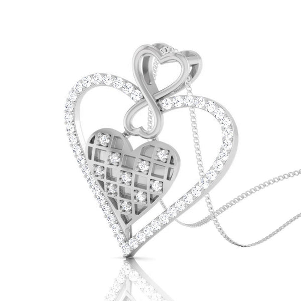 Jewelove Platinum Diamonds Heart Pendant for Women JL PT P 18047 VVS GH