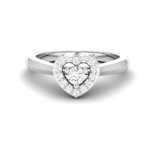 Jewelove™ Rings Women's Band only / SI IJ Platinum Heart Ring JL PT 662