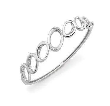 Platinum Hoop Bracelet with Diamonds SJ PTB 102 - Suranas Jewelove
