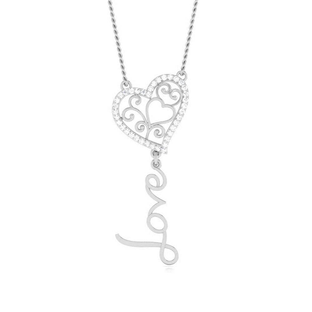 Platinum Love Heart Pendant with Diamonds JL PT P 8085