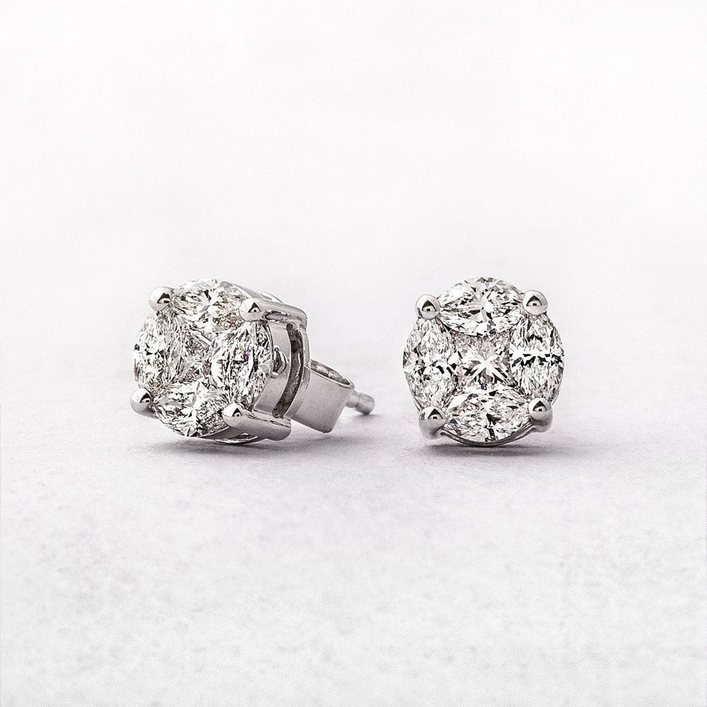 Diamond Stud Earrings in 14k White Gold (2 ct. tw.)