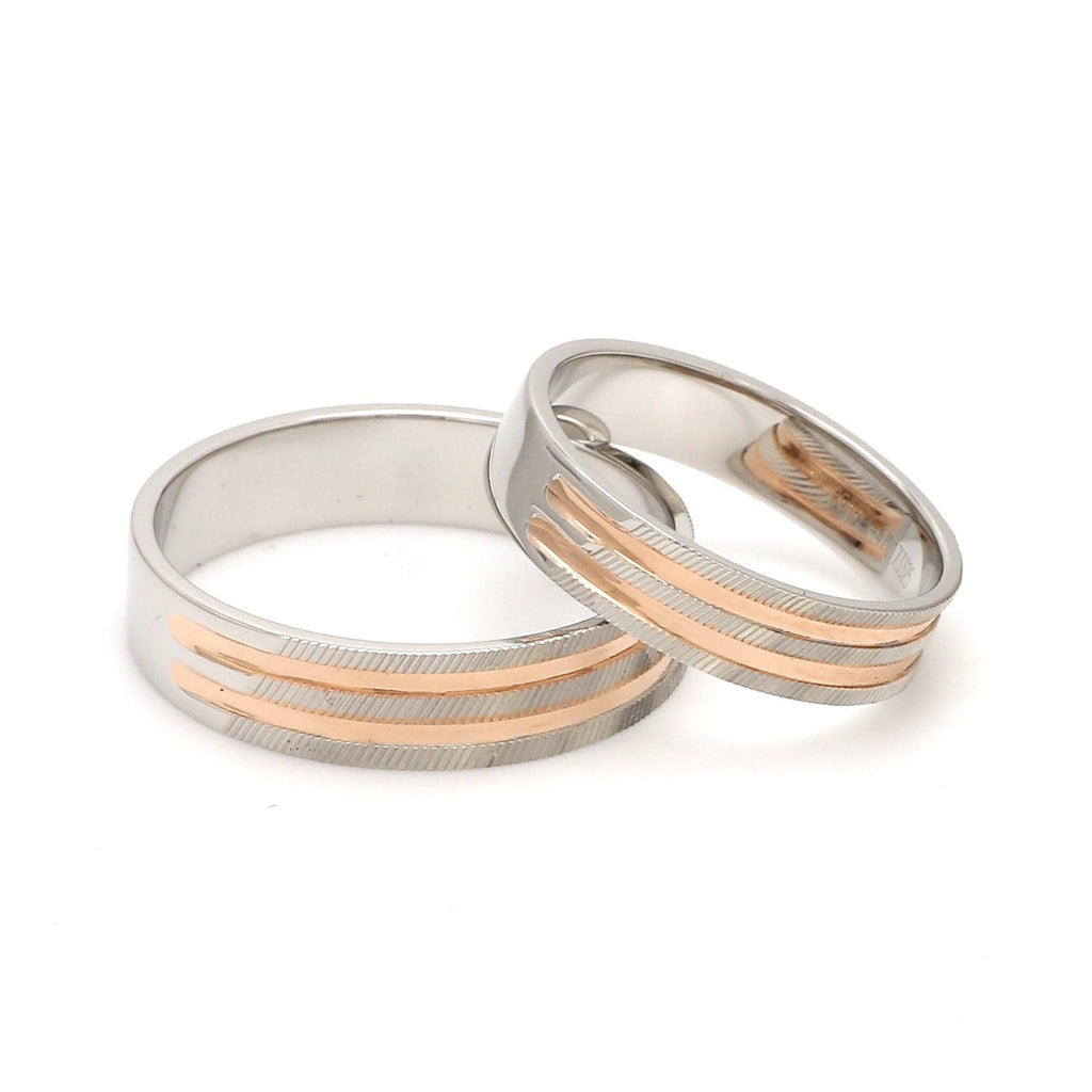 Buy the Rose Gold Love Band Couple Rings - Silberry