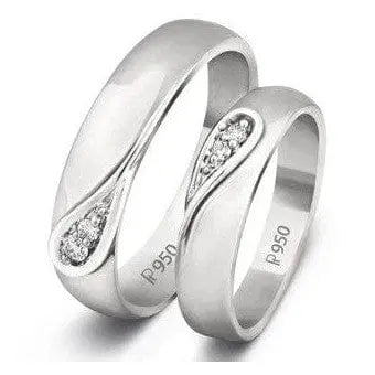 Jewelove™ Rings Both / SI IJ Ying Yang Platinum Love Bands SJ PTO 214