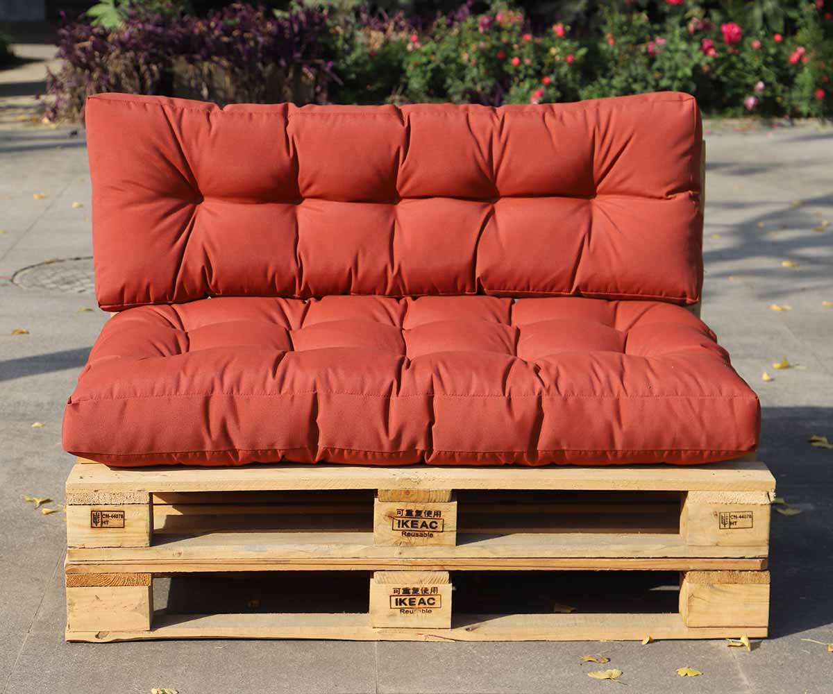 cushion on pallet sofa