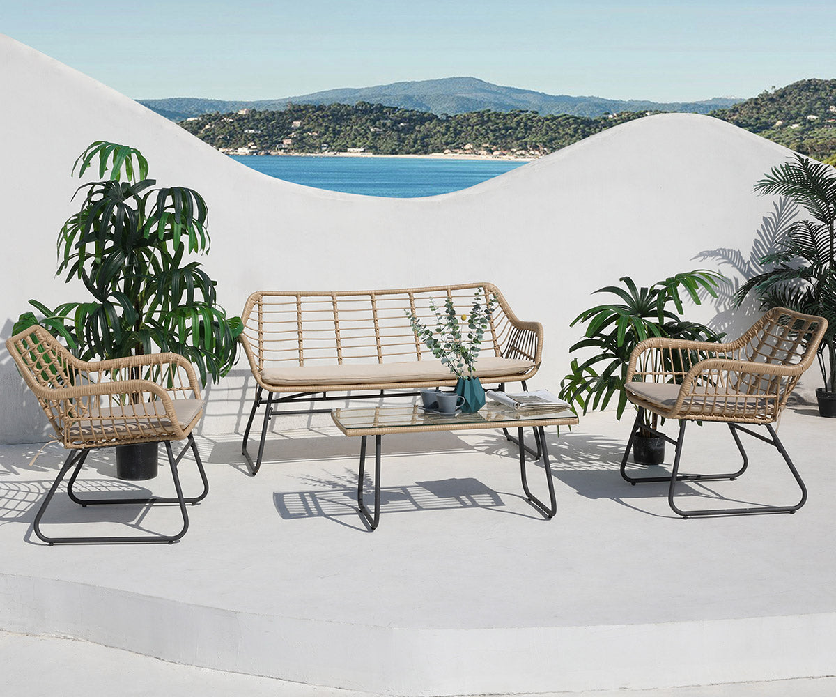 garden furniture terrace in natural material