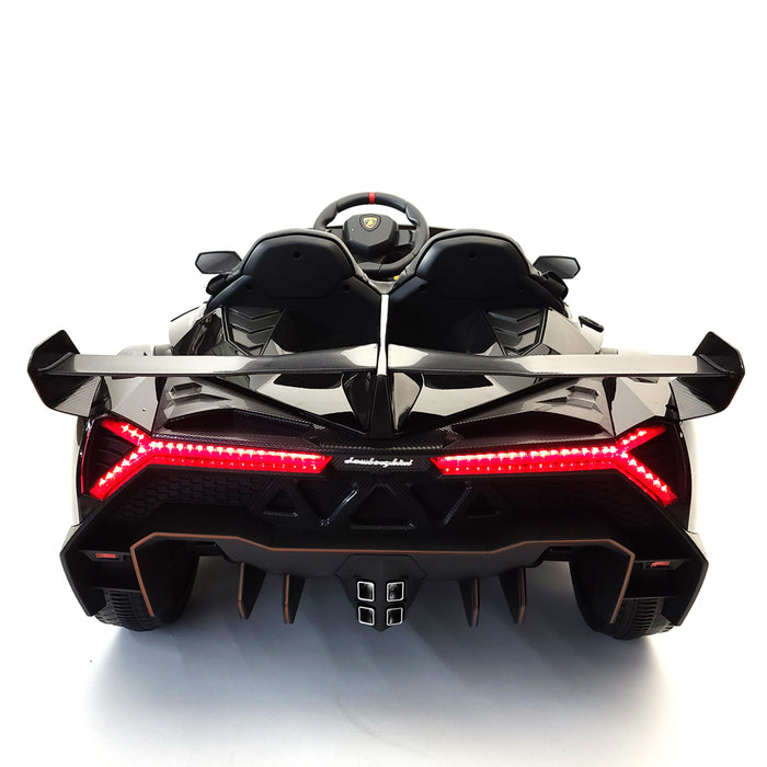 Electric Lamborghini VENENO XMX615-black 2 Leather Seats Rubber Wheels 4 Motors MP4 TV Screen