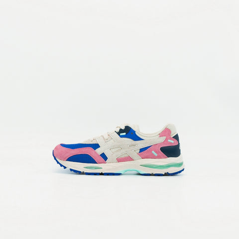 NIKE AIR MAX 90’ PREMIUM SUPREME LEATHER WHITE/RIFT-BLUE/LAVA WOMENS SIZE 7