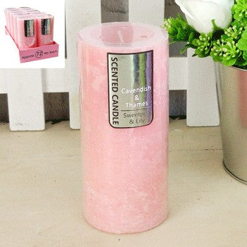 Pink Rustic Scented Candle - Sweetpea and Lily 7x15cm Default Title