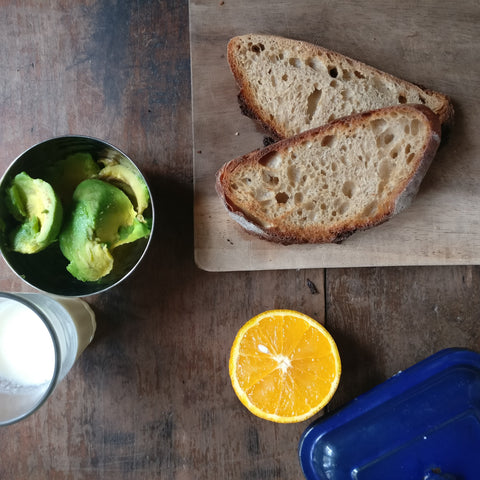 avocado and sourdough bread