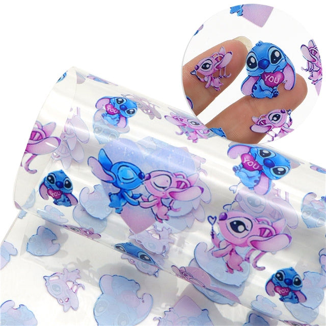 Blue Alien and Lilo Printed See Through Sheet Clear Transparent Sheet
