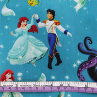 Little Mermaid Ariel Disney Characters Bullet Textured Liverpool Fabric
