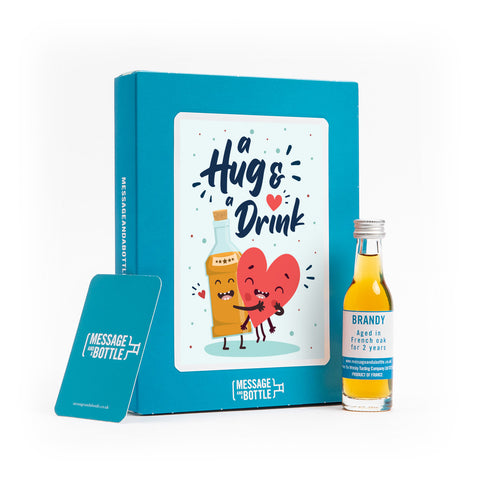 A hug and a drink card