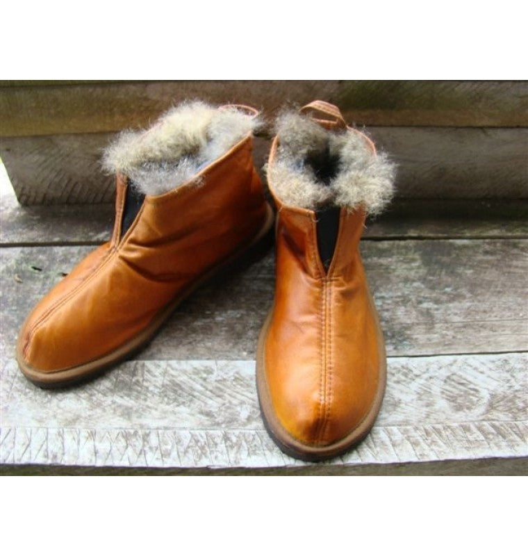 orange fur boots