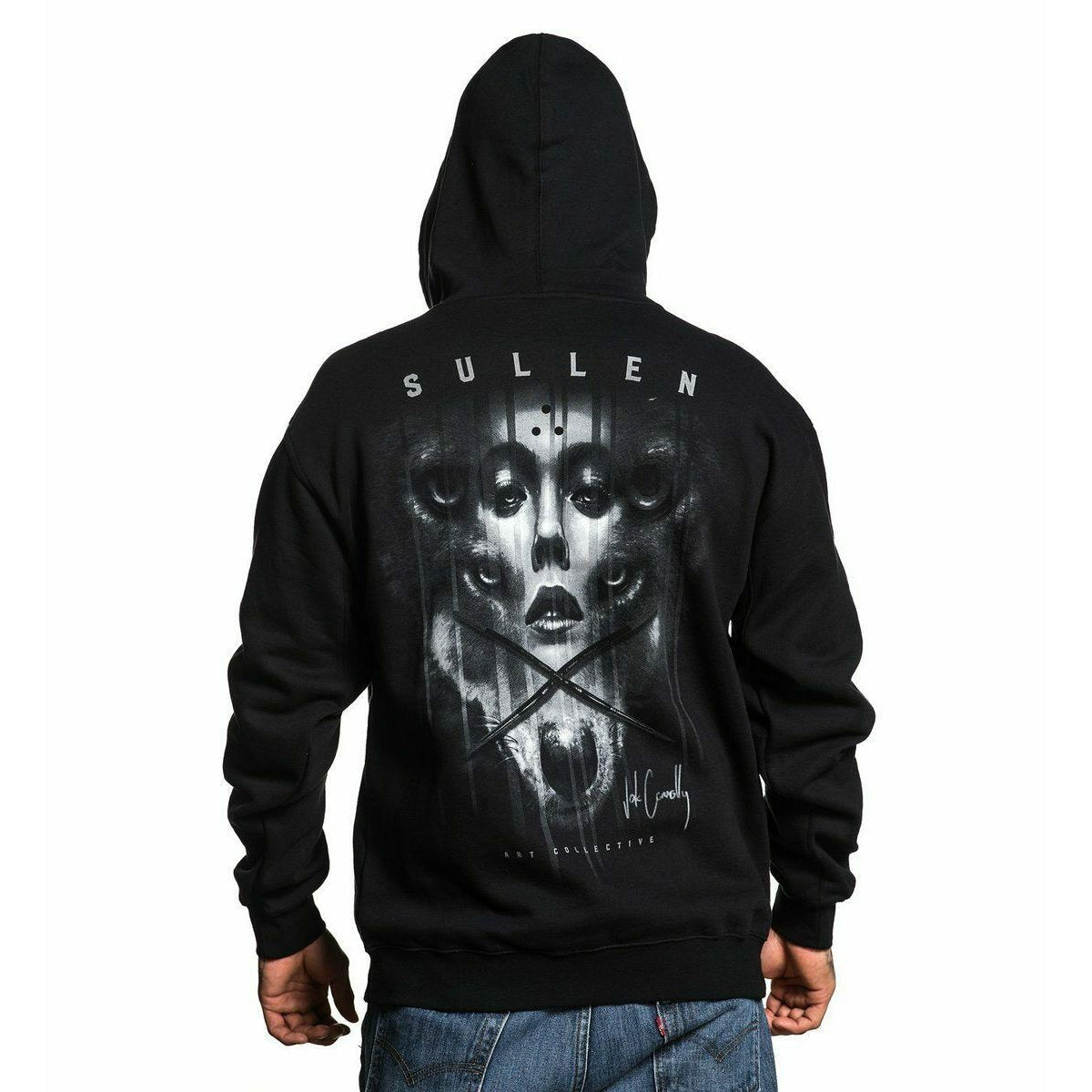 Sullen Art Collective | Overboard Mens Zipped Hoodie - Scarlett Dawn