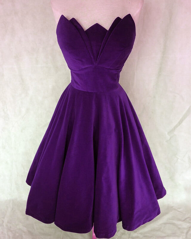 Purple Velvet Homecoming Dresses