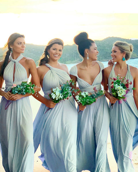 Light Blue Bridesmaid Dresses Convertible | Lisposa