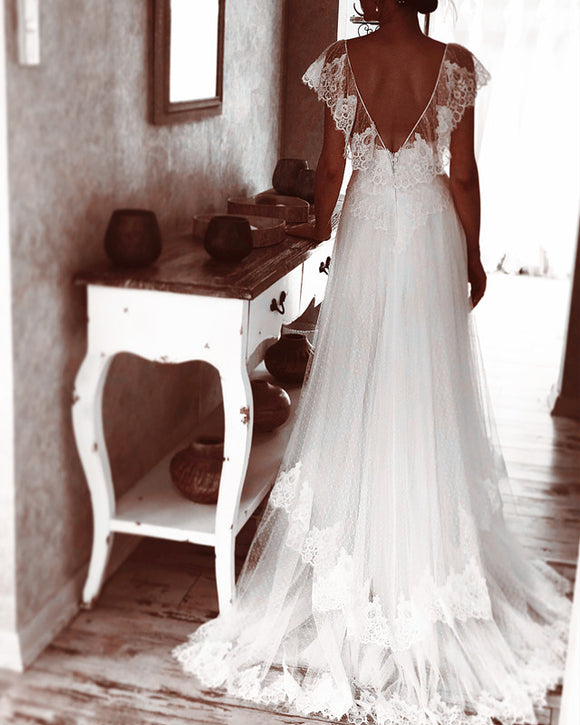 modern boho wedding dress