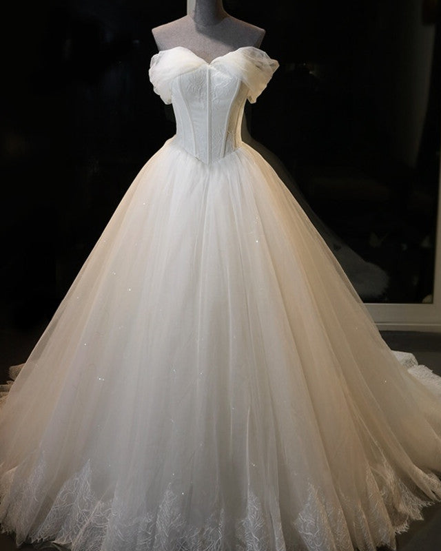 Corset Wedding Dress Ball Gown Off The Shoulder – Lisposa
