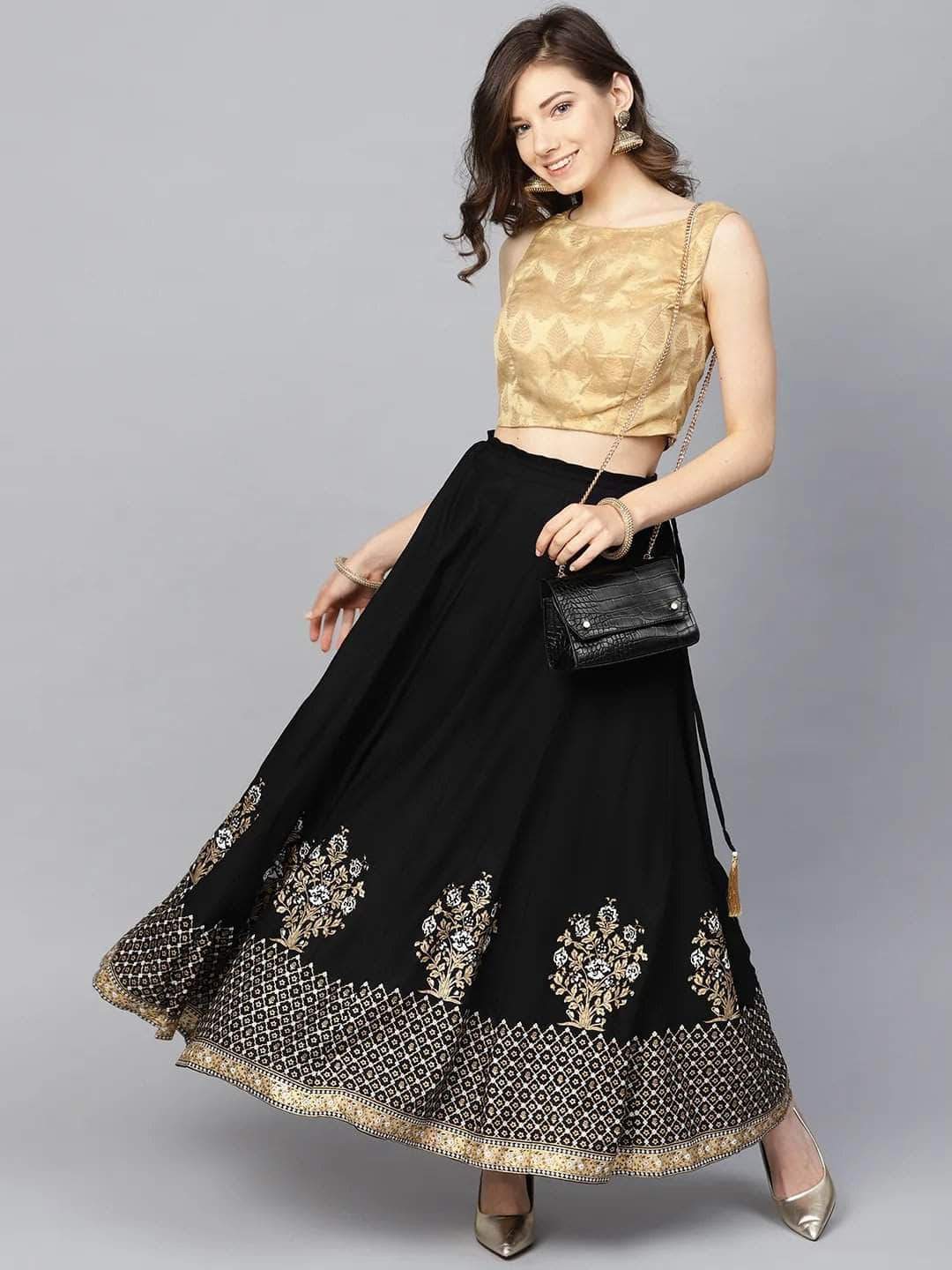 womens gold skirt