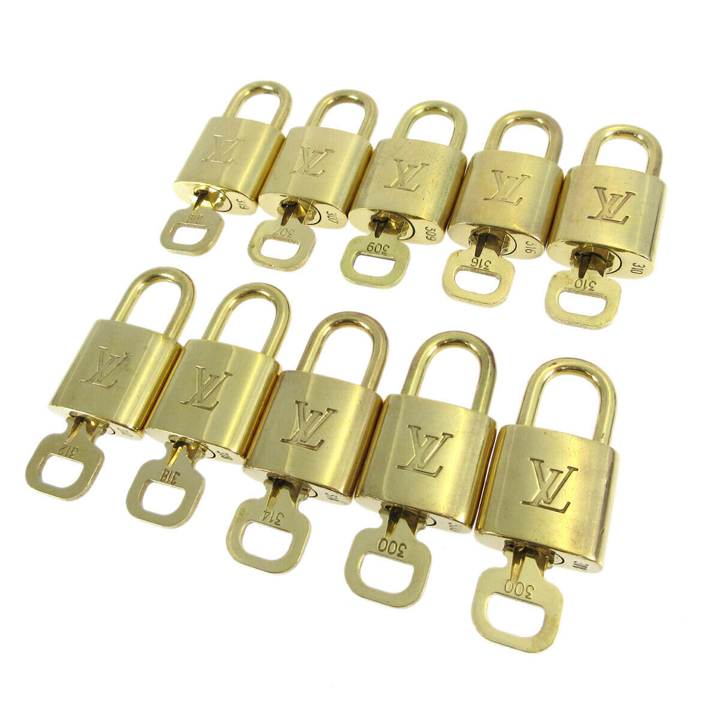 LOUIS VUITTON Padlock & Key Bag Accessories Charm 10 Piece Set Gold 82 –  brand-jfa