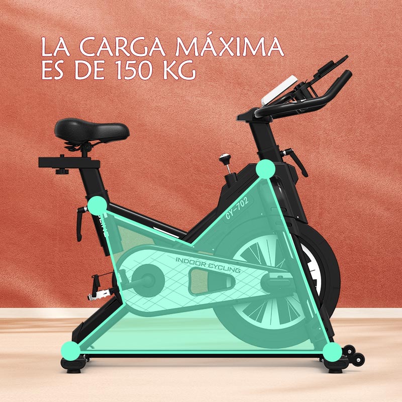 Bicicleta Estática 13KG Para Spinning Con Soporte Multifuncional